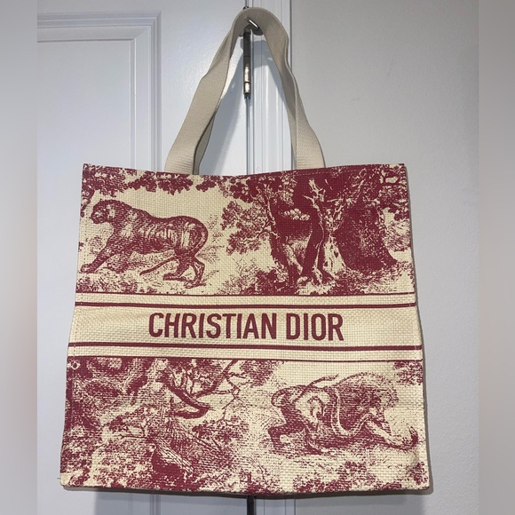New Christian Dior Authentic Dioriviera straw gift tote - Picture 3 of 10